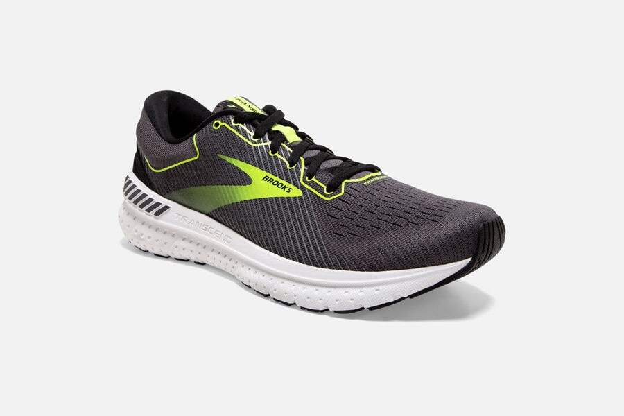 Brooks Running Shoes - Transcend 7 Road Mens - Black/Green - RLY-163548